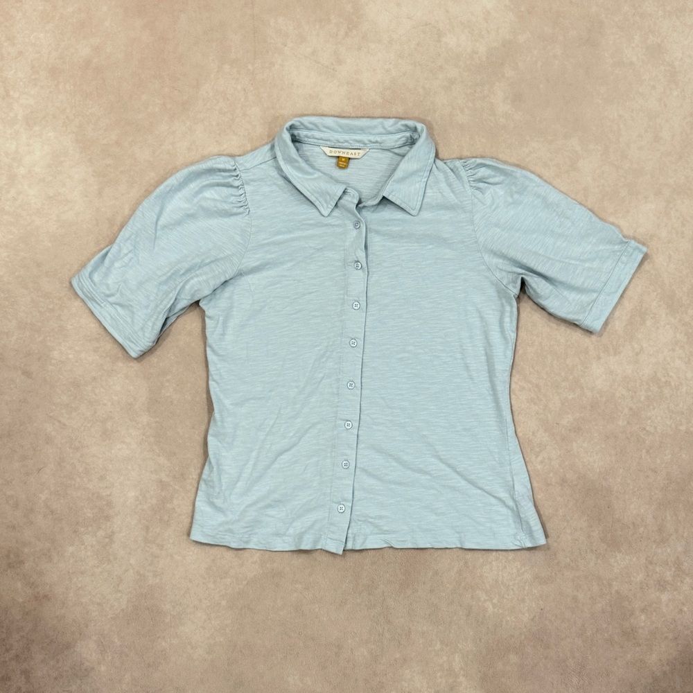 DownEast Blue button up polo • size medium